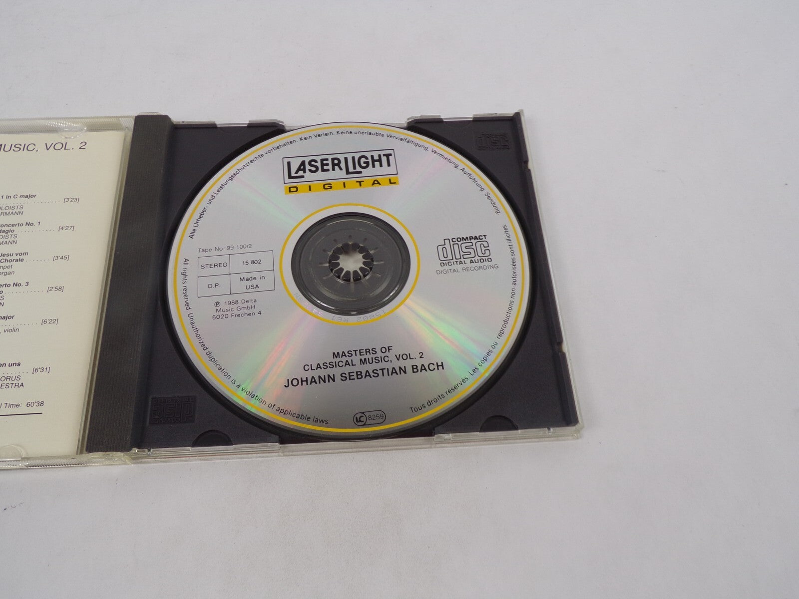 Masters Of Classical Music JS Bach Prelude in C minor Violin Concerto CD#71