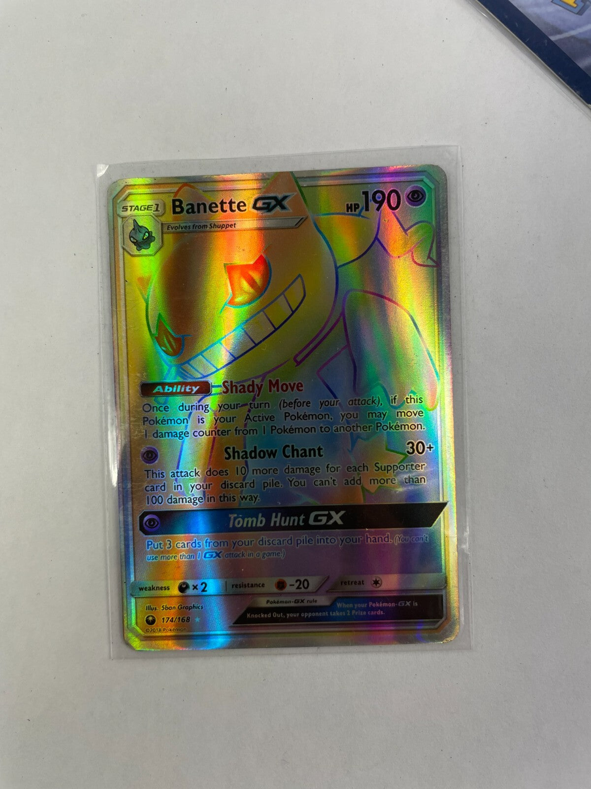 Pokemon Banette GX HP 190 Shady Move Shadow Chant 30+ Tomb Hunt GX 174/168