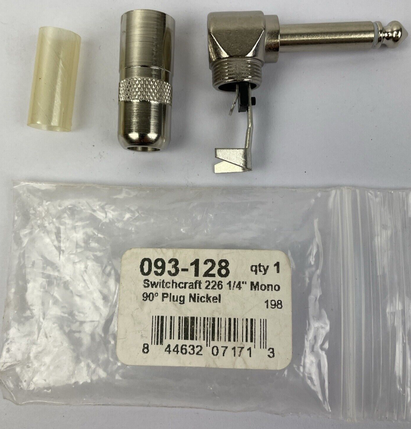 SWITCHCRAFT 226 6.3mm Right Angle Mono Phone Jack Plug Metal 1/4 inch Connector