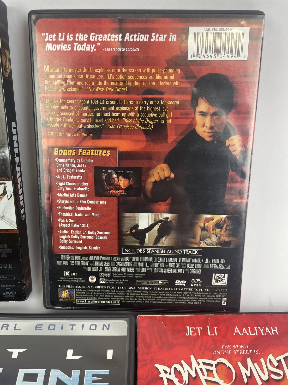 5 x Jet Li DVD Lot Contract Killer - THE ONE - Romeo Must Die - Unleaeshed -KOTD