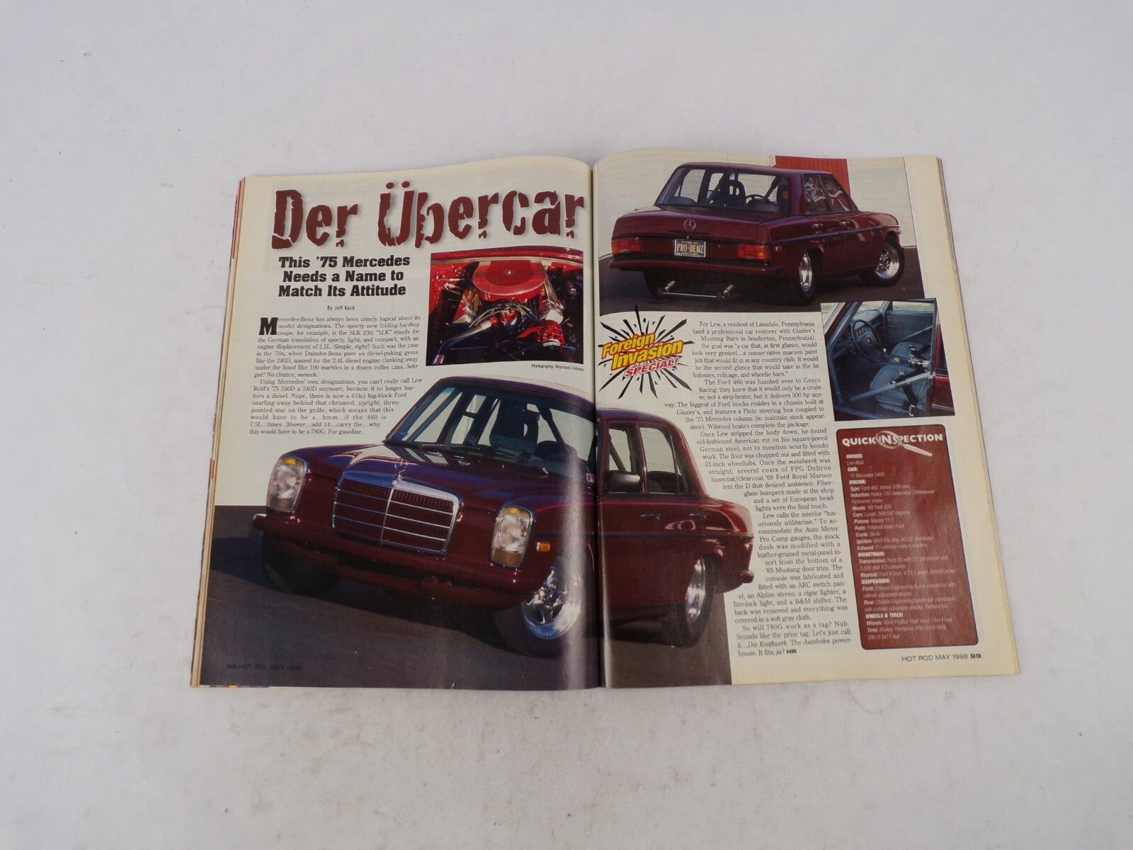 May 1998 Hot Rod Street Muscle Hot Cars For The Rea World Factory HP Vs. Rear-Wh