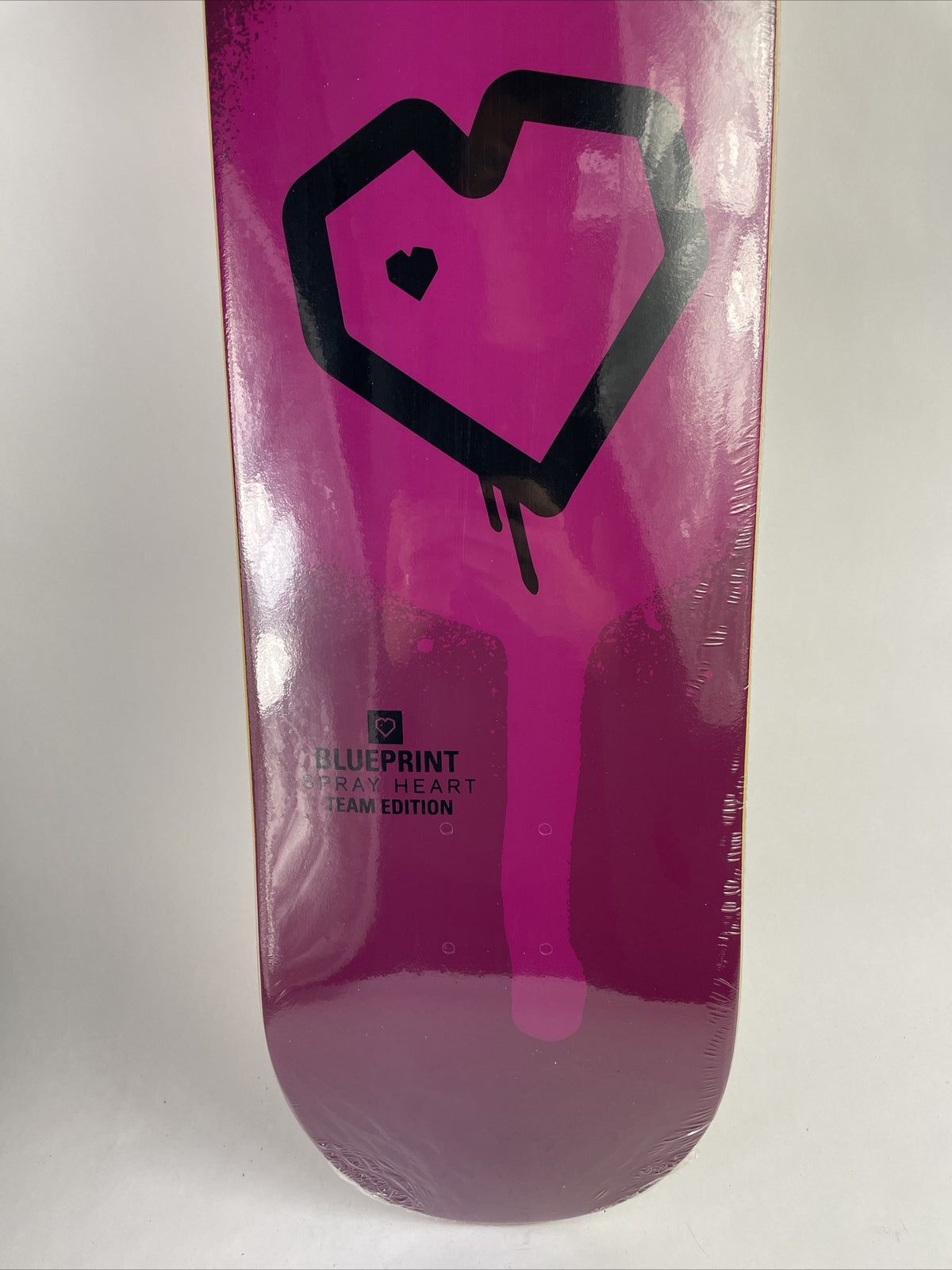Blueprint Spray Heart Purple rare 8.25-inch hard rock maple skateboard deck.