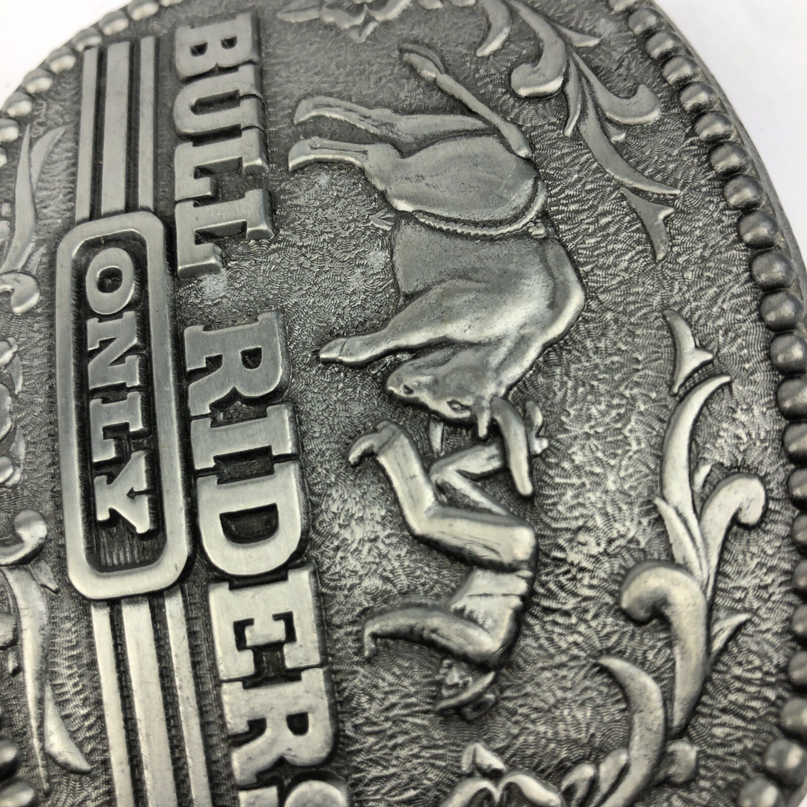 " BULL RIDERS ONLY " Belt Buckle Zee Series Rodeo Long Horn Bull ADVL Cowboy