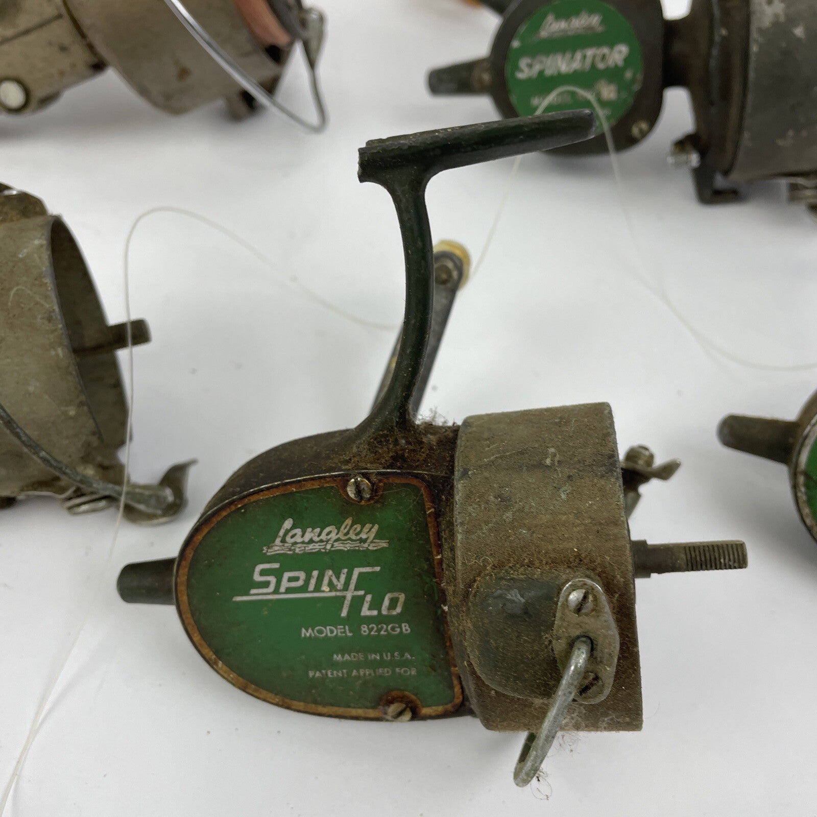 Vintage Spinning Reels - Lot of 7 x Langley SpinFlo Spinator Daiwa 7850 COMPAC95