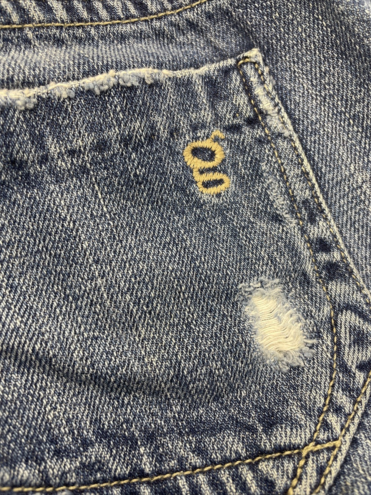 Goldsign Pants Women Sz 26 Blue Denim Jeans Flared Light Wash Low Rise Y2K