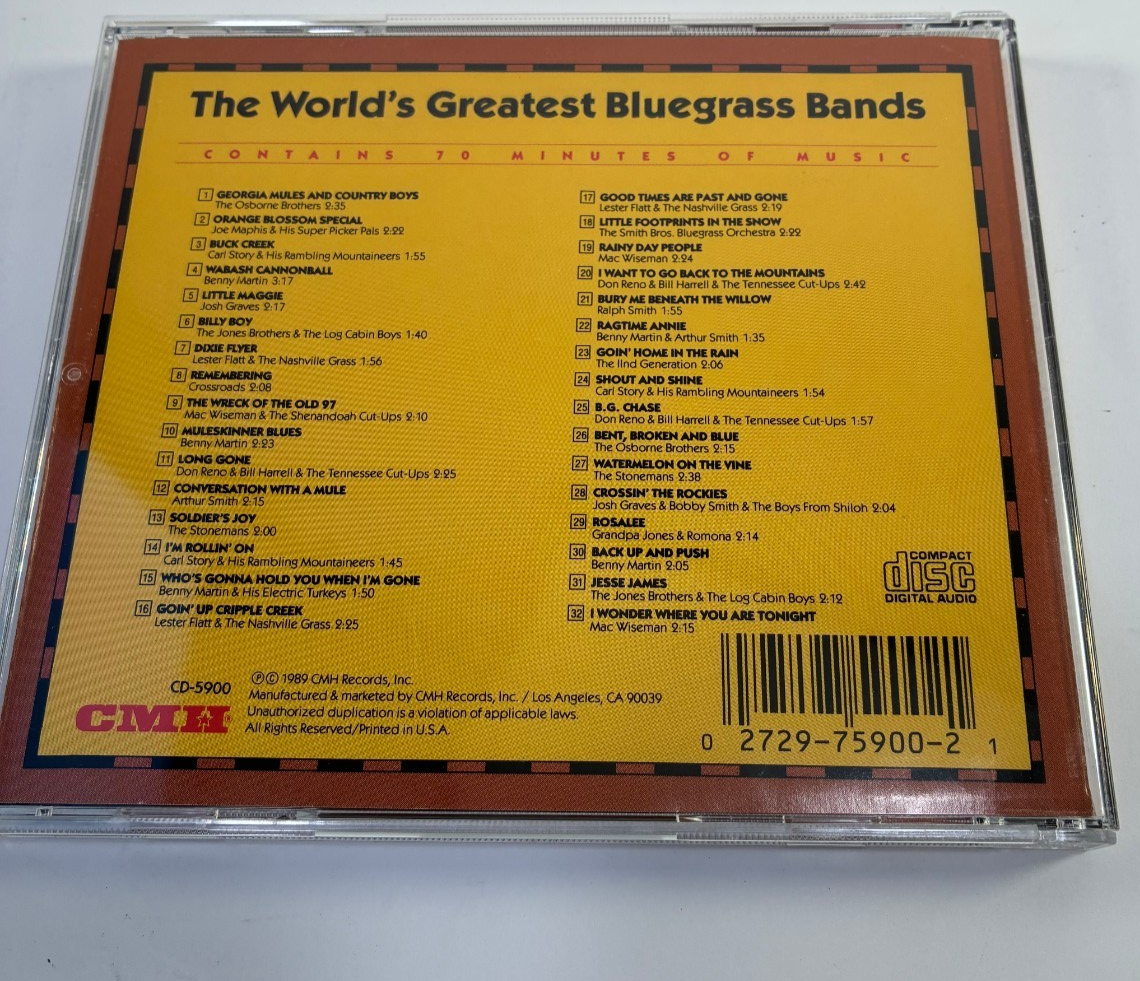 Various Artists The World's Greatest Bluegrass Bands CMH CD 1989