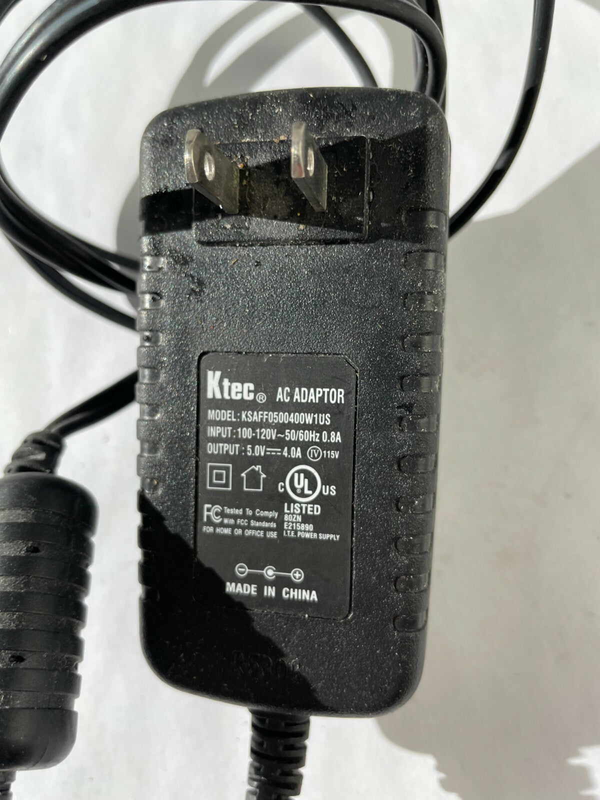 Genuine Ac Adaptor Ktec KSAFF0500400W1US Output 5.0V 4A Power SupplyAdapter A81