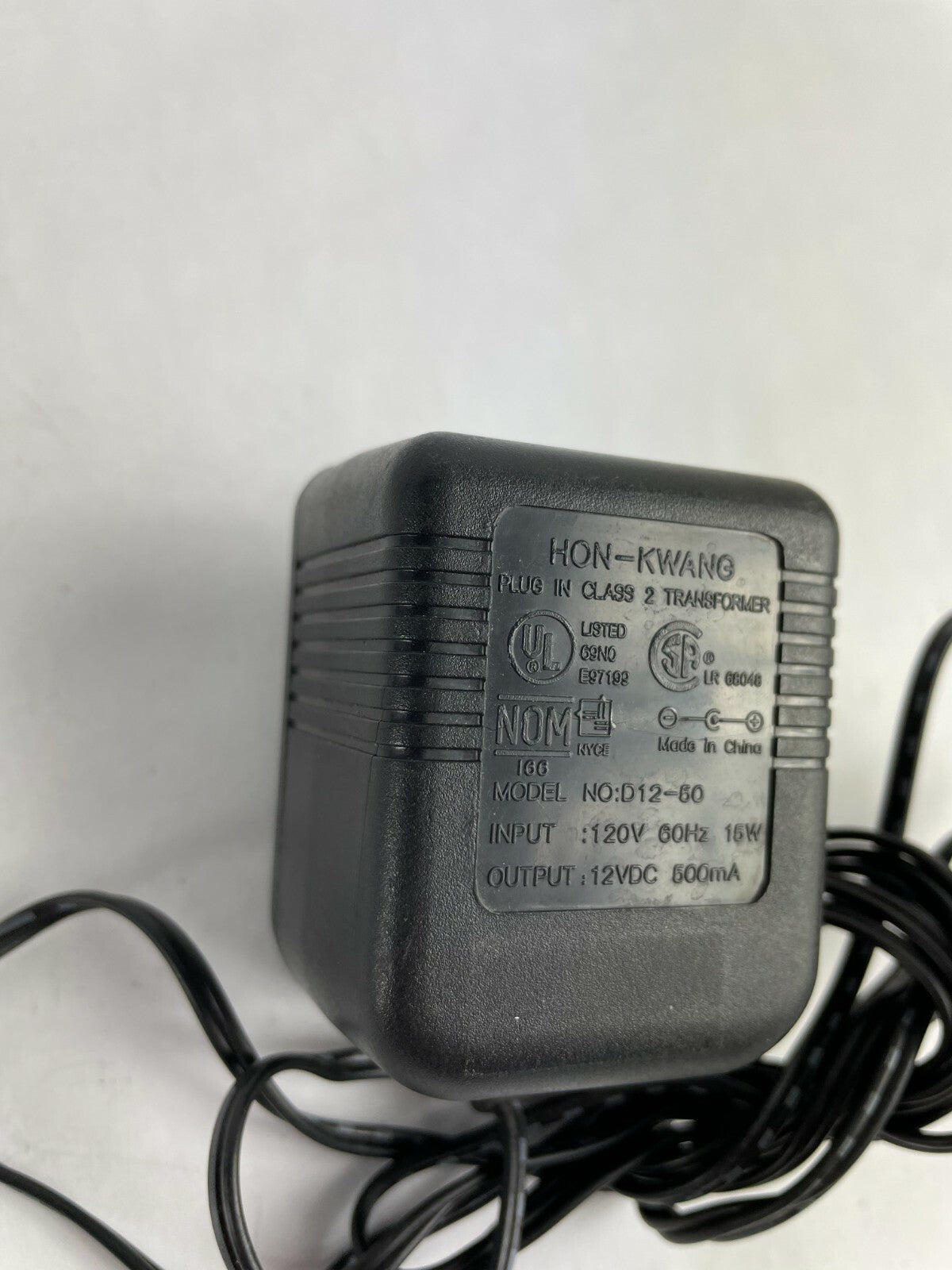 Genuine Hon-Kwang D12-50 Ac Adapter Output 12 VDC 500mA Power Supply Adapter A84