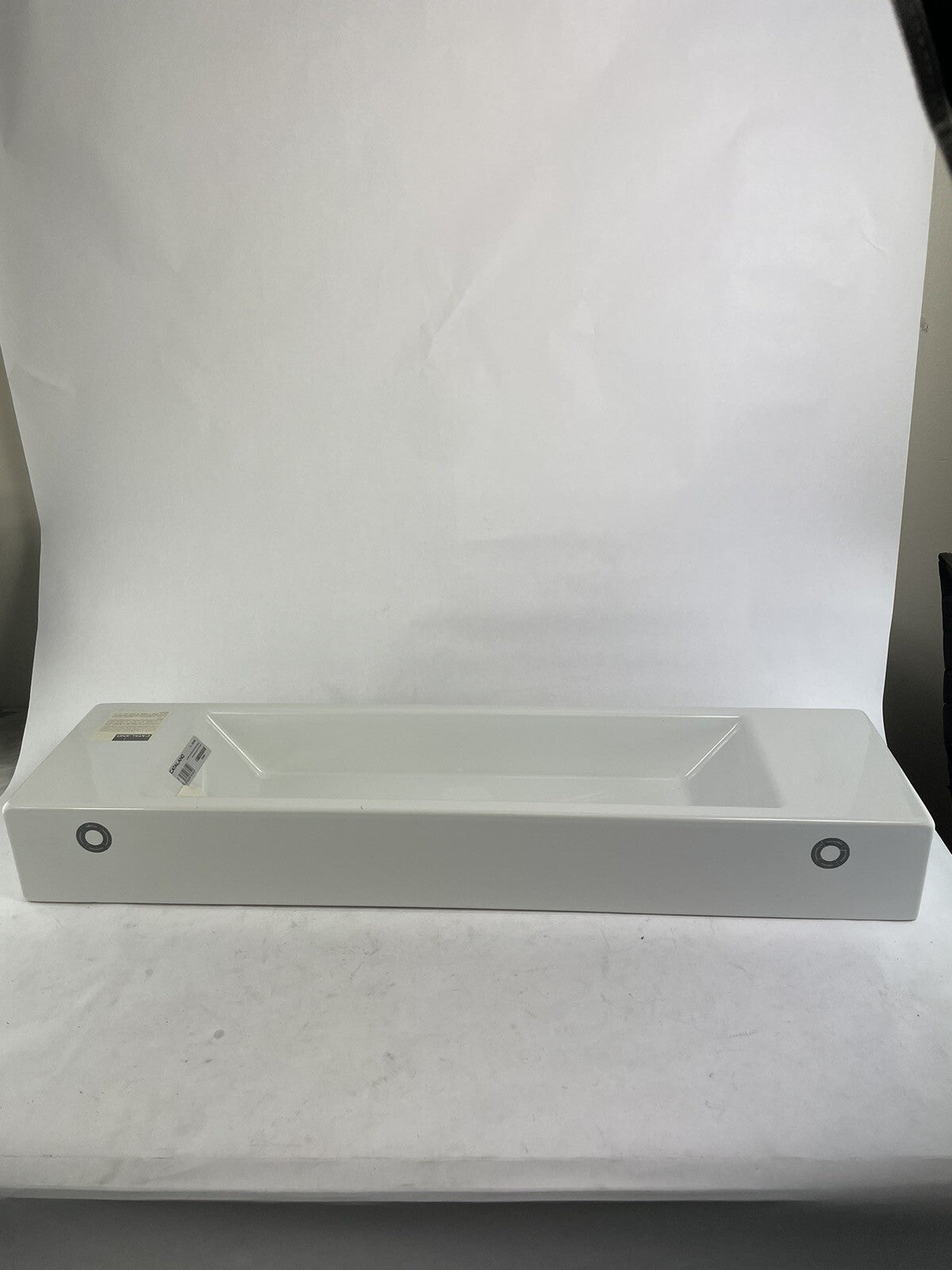 Catalano long rectangular wall mounted ceramic sink 39.5 inch modern bathroom basin white