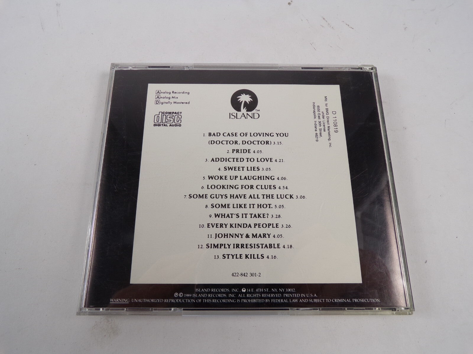Robert Palmer Addicitions Volume 1 Some Like It Hot Johnny Mary Style KillsCD#48