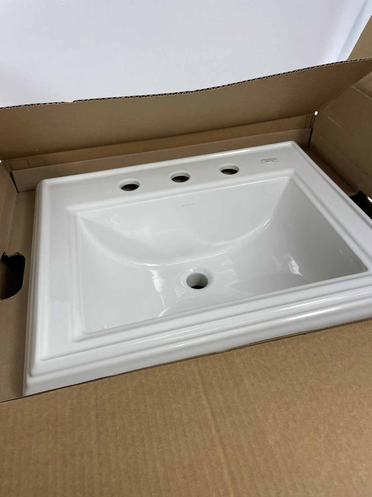 Kohler Memoirs white drop-in rectangular bathroom sink