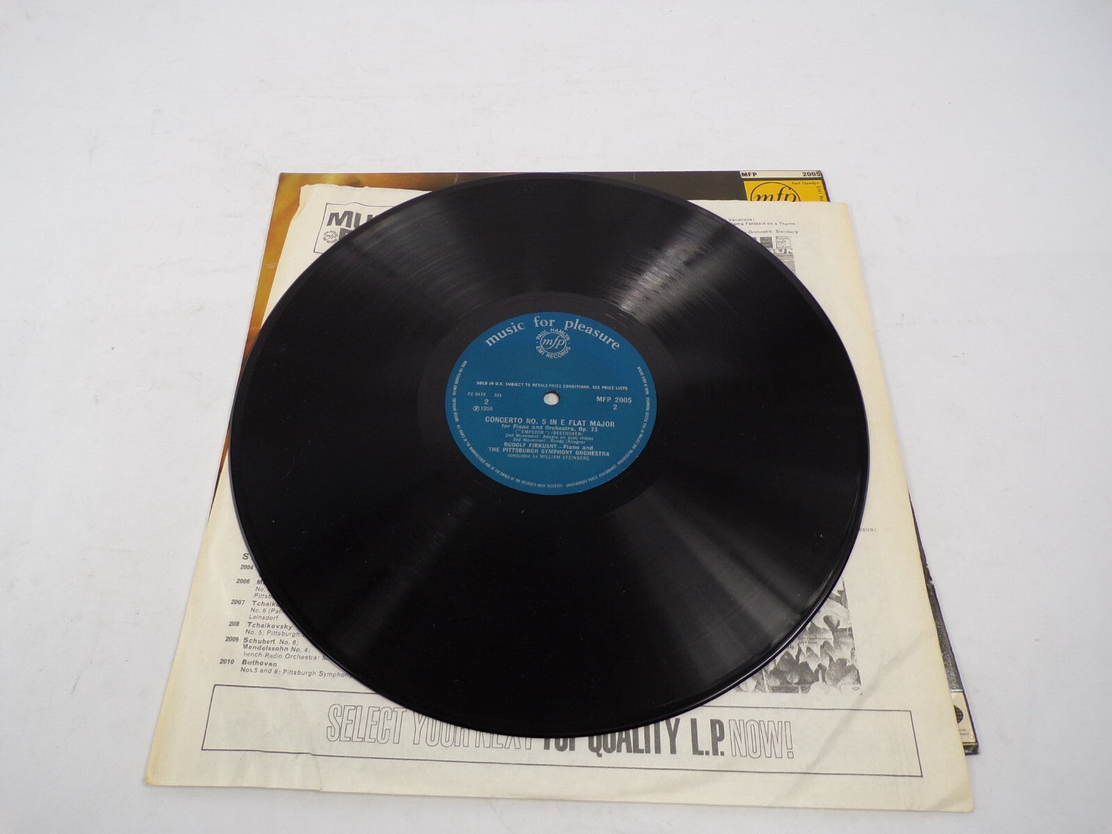Beethoven Piano Concerto No. 5 in E the Major Emperor Orchestra Vinyl Records