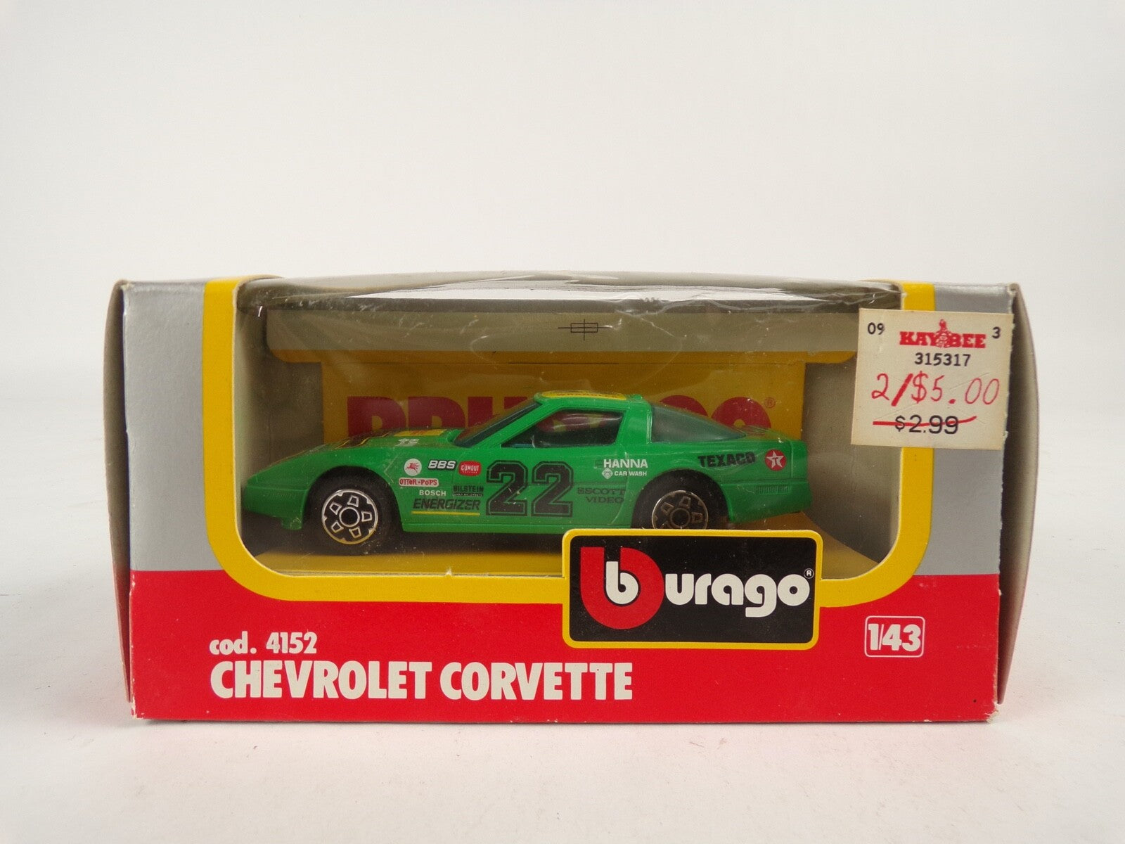 Burago Chevrolet Corvette Cod 4124 1/43 1:43 Scale Green