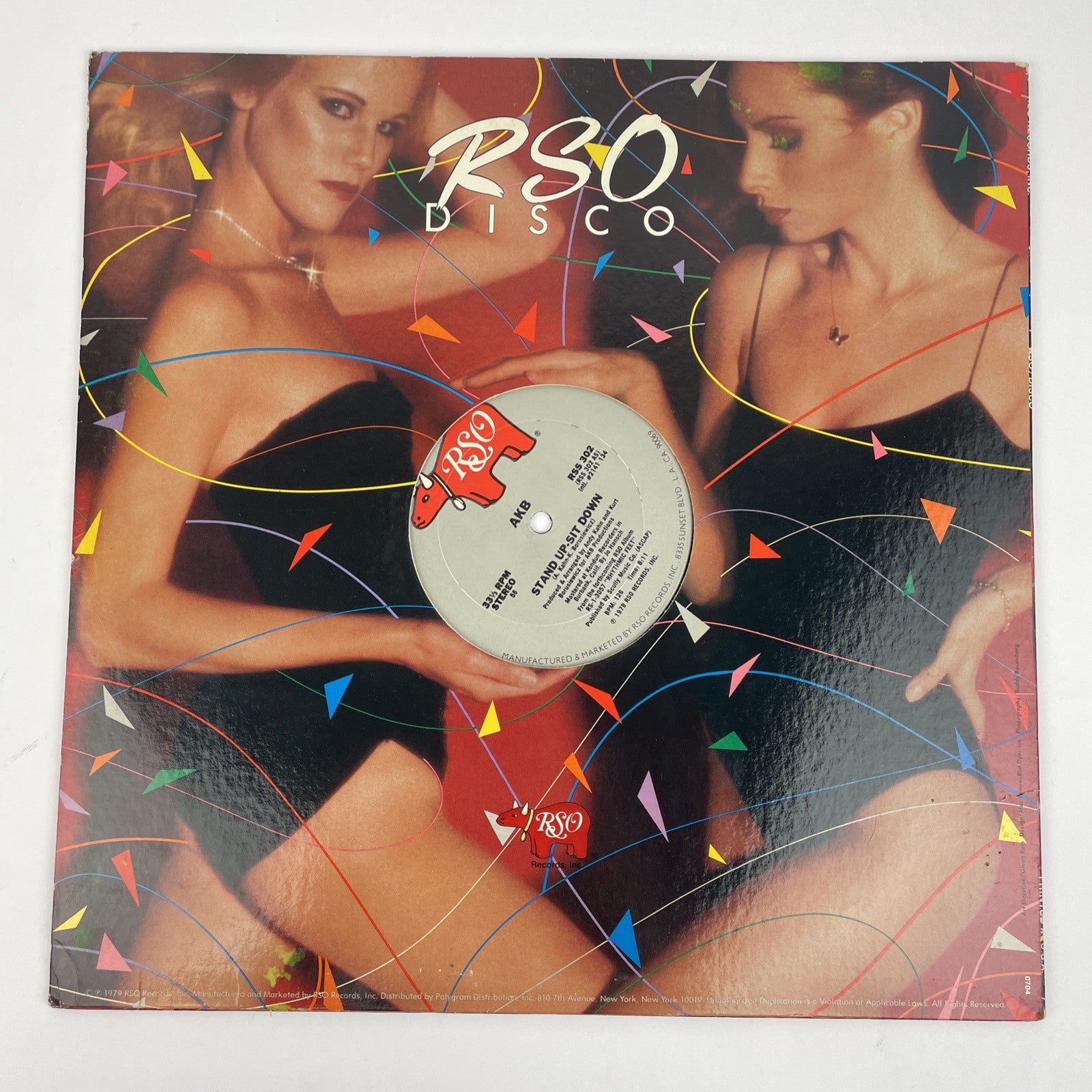 AKB STAND UP-SIT DOWN 12" DISCO RECORD 1979 RSO RECORDS WHITE LABEL DJ PROMO