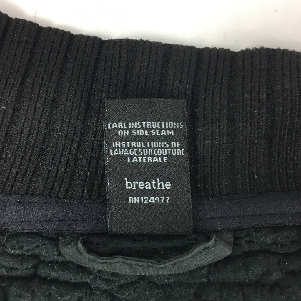 Prana Womens Quilted Jacket Black Zip Up Breathe Ribbed Moc Neck Stretch XS