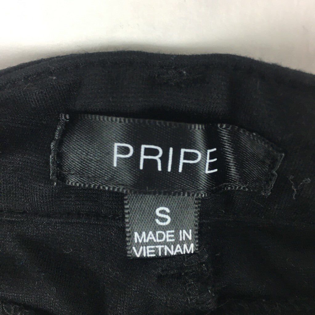 Pripe Womens Skinny Slim Pants Black Low Rise Zipper Fly Pockets Stretch S