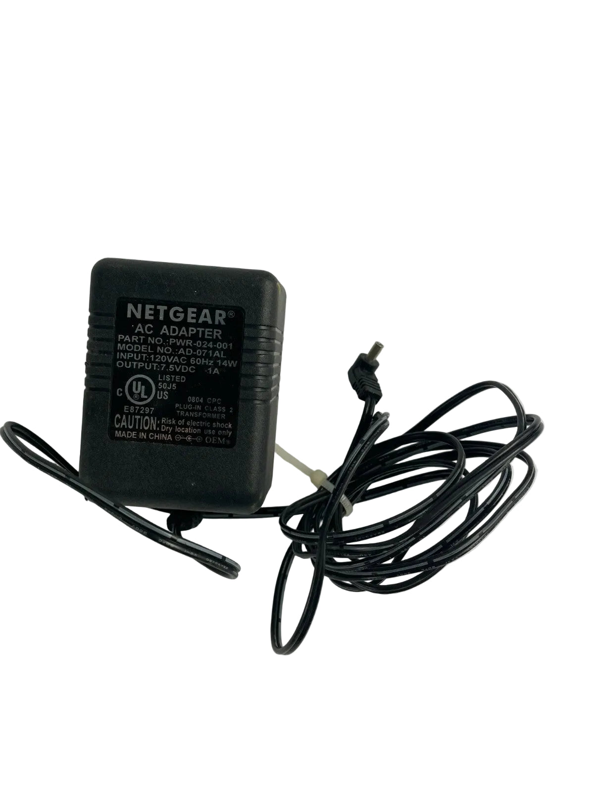 Genuine NETGEAR PWR-024-001Ac Adapter Output 7.5 V 1 A Power Supply Adapter A95