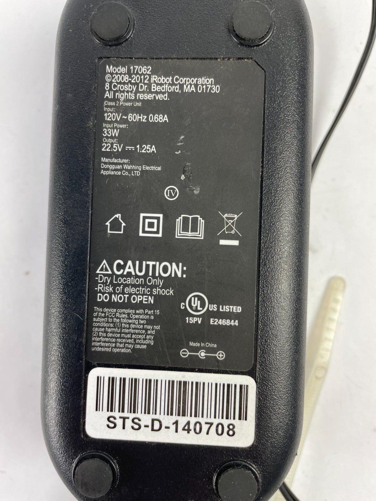 Genuine iRobot 17062 Ac Adapter Output 22.5 V 1.25 A Power Supply Adapter A74