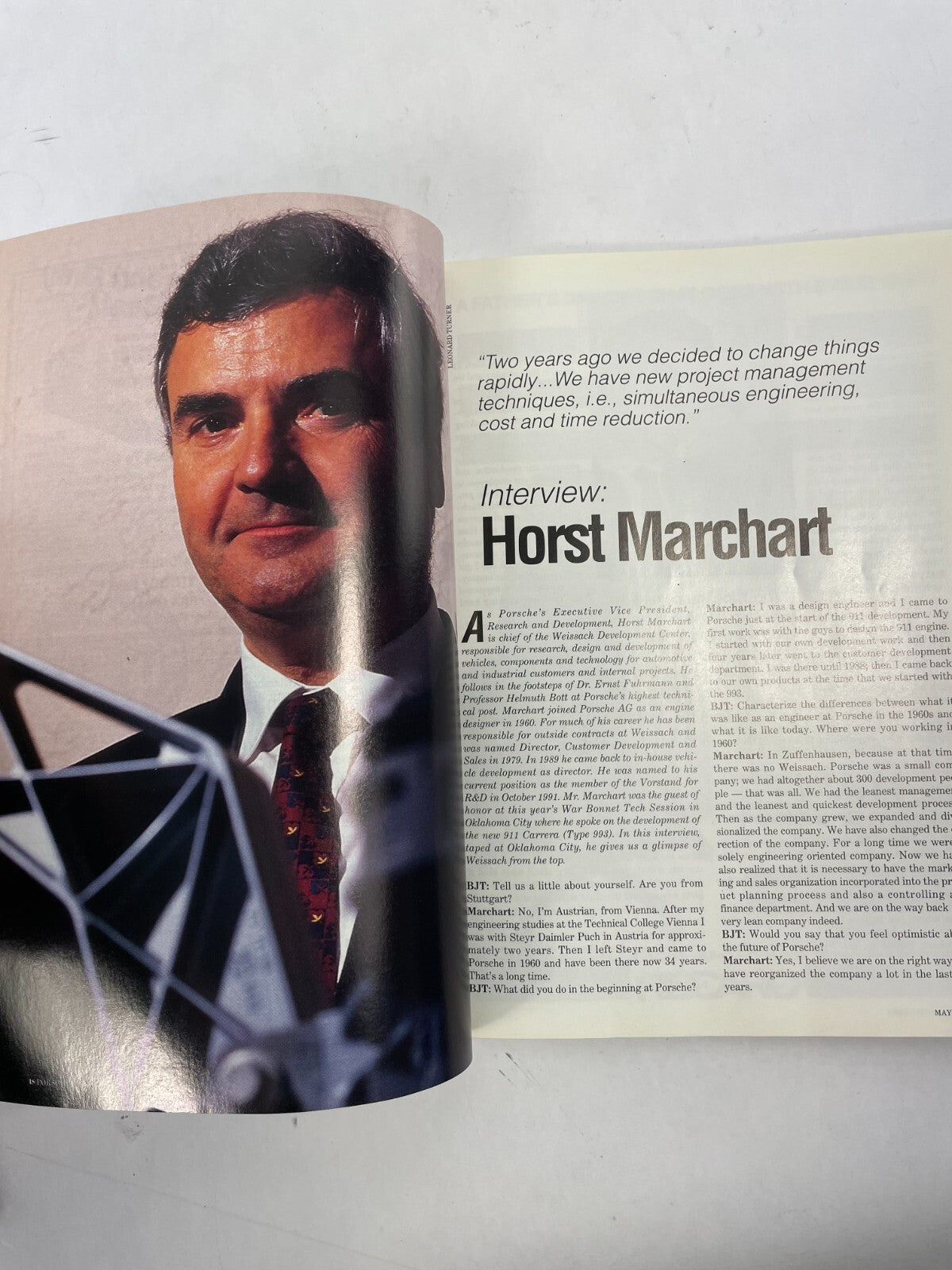 May 1994 Porsche Panorama Magazine Interview: Horst Marchart