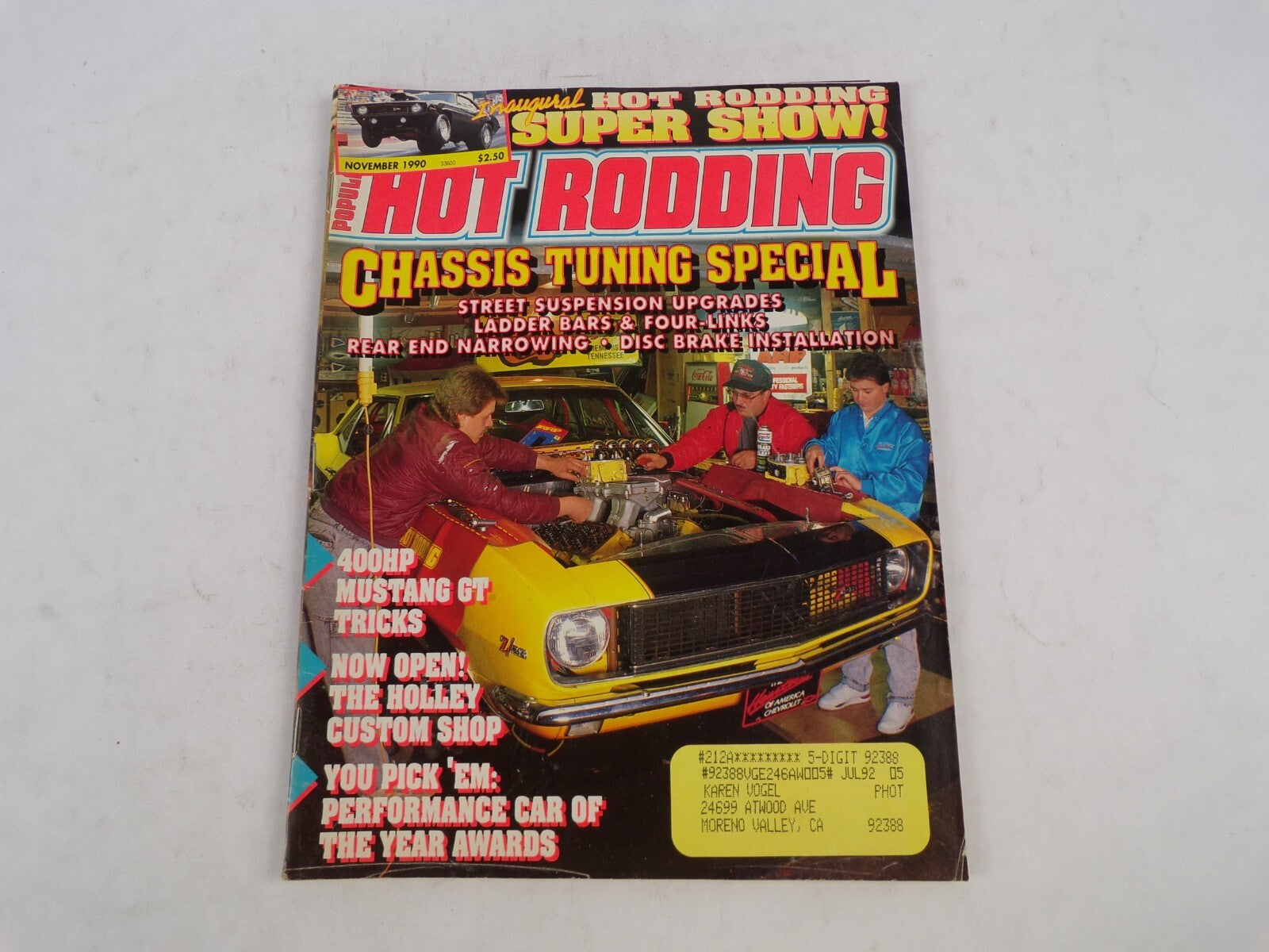 November1990 Hot Rodding Magazine 400 HP Mustang GT Tricks Street Suspension