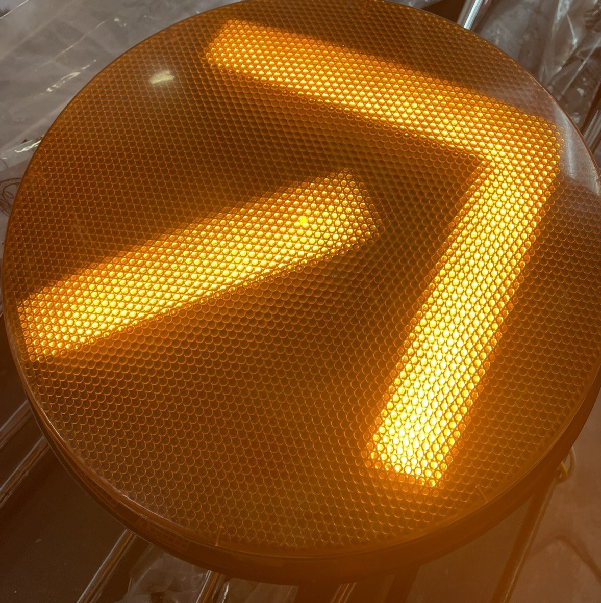 12" General Electric Yellow Arrow LED Traffic Light Signal Lens 120V Model DR6 x