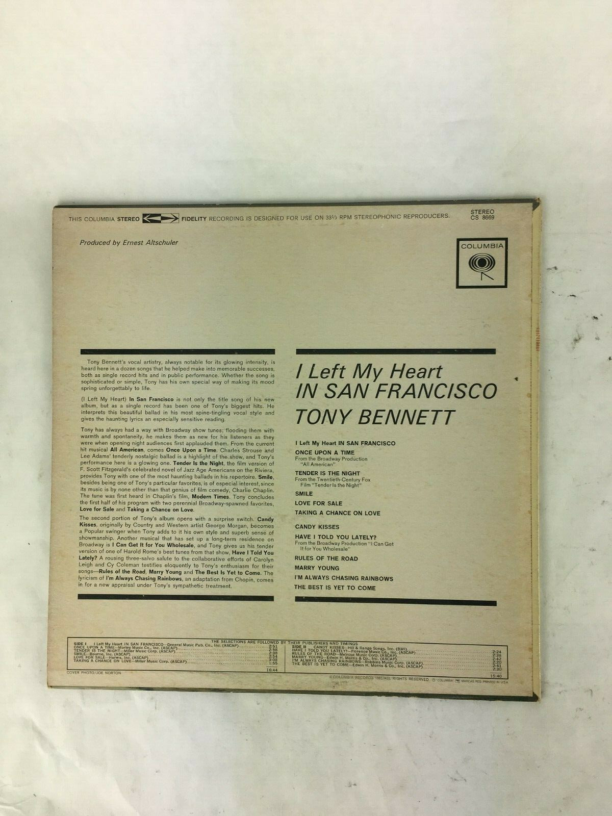 Tony Bennett: I left My Heart In San Francisco