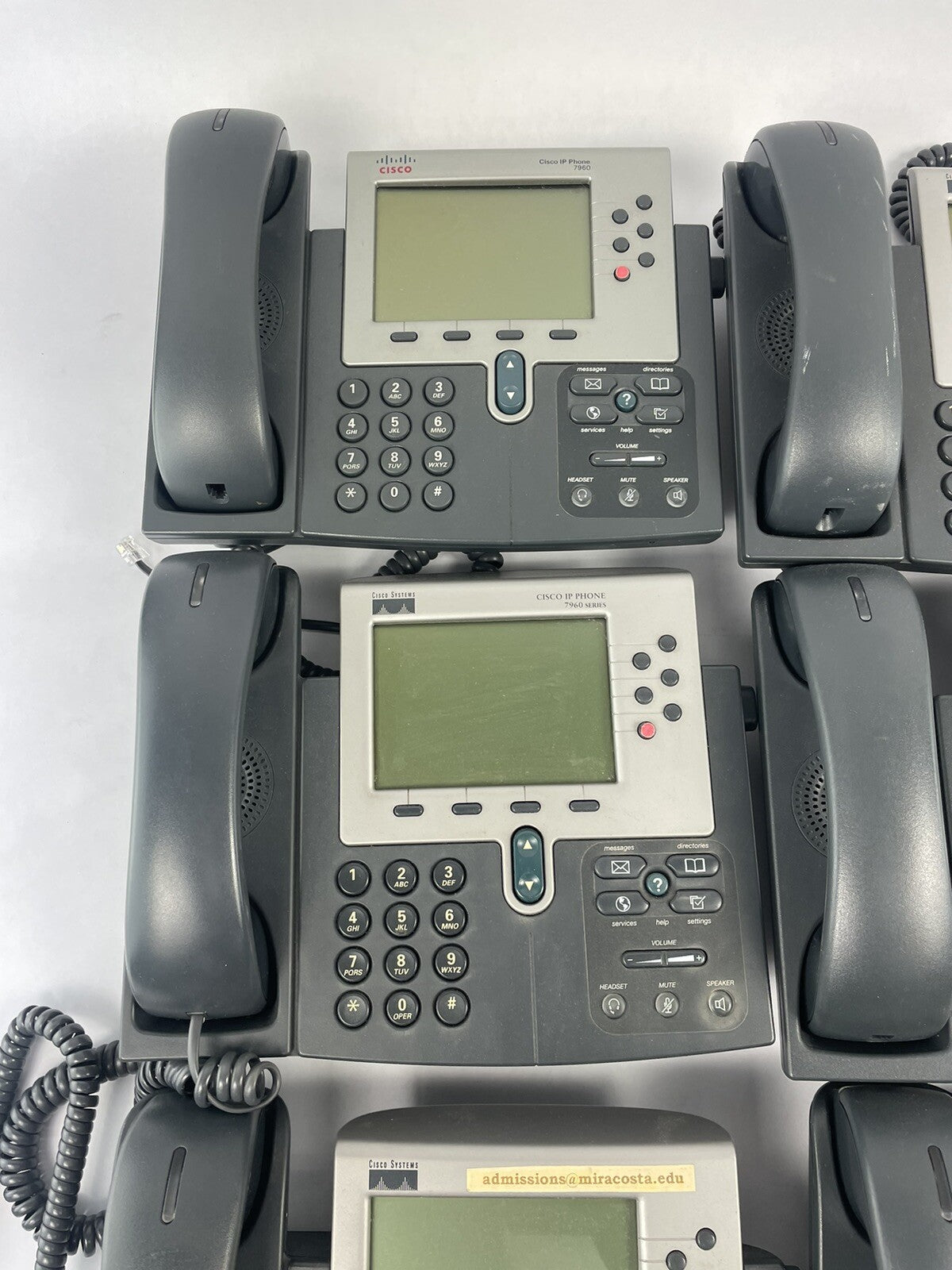 Lot of 9 Cisco IP 7900 7960 7945 PoE VoIP Business Office Phone Handset CP-7960G