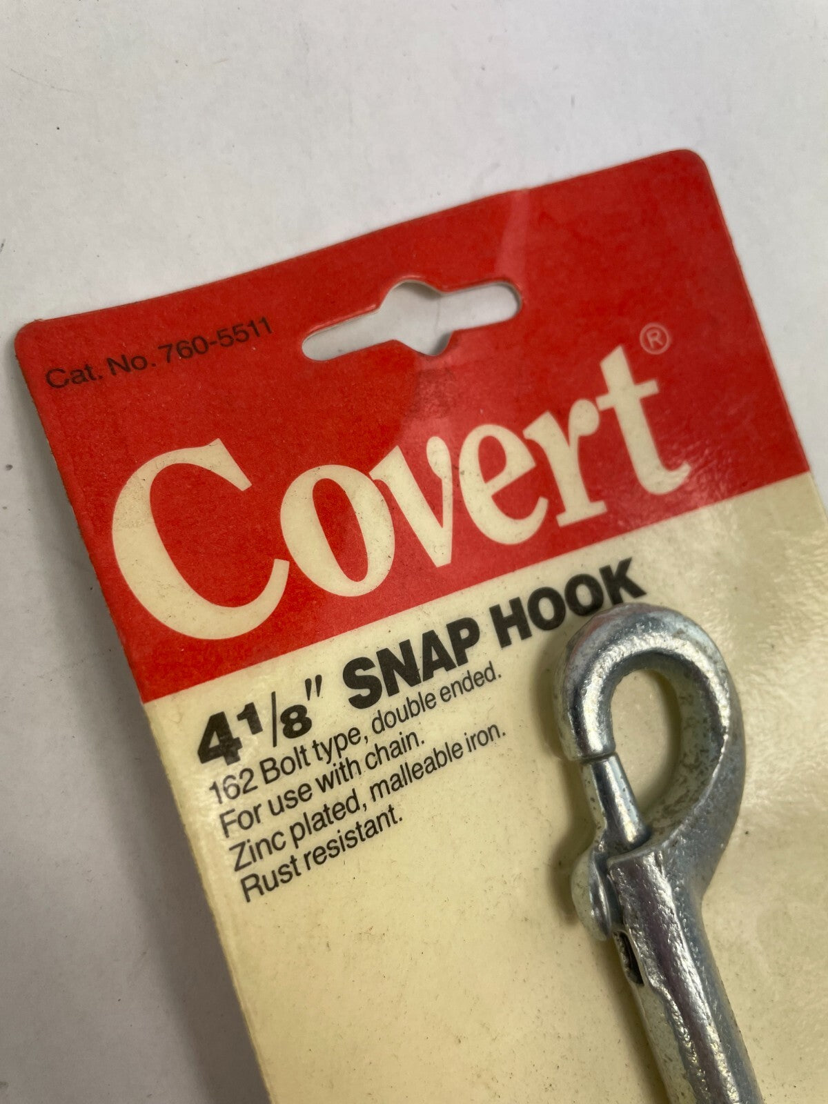 Covert Snap Hook 4 1/8" 162 Bolt Type Double Ended Zinc Plated Malleable Iron