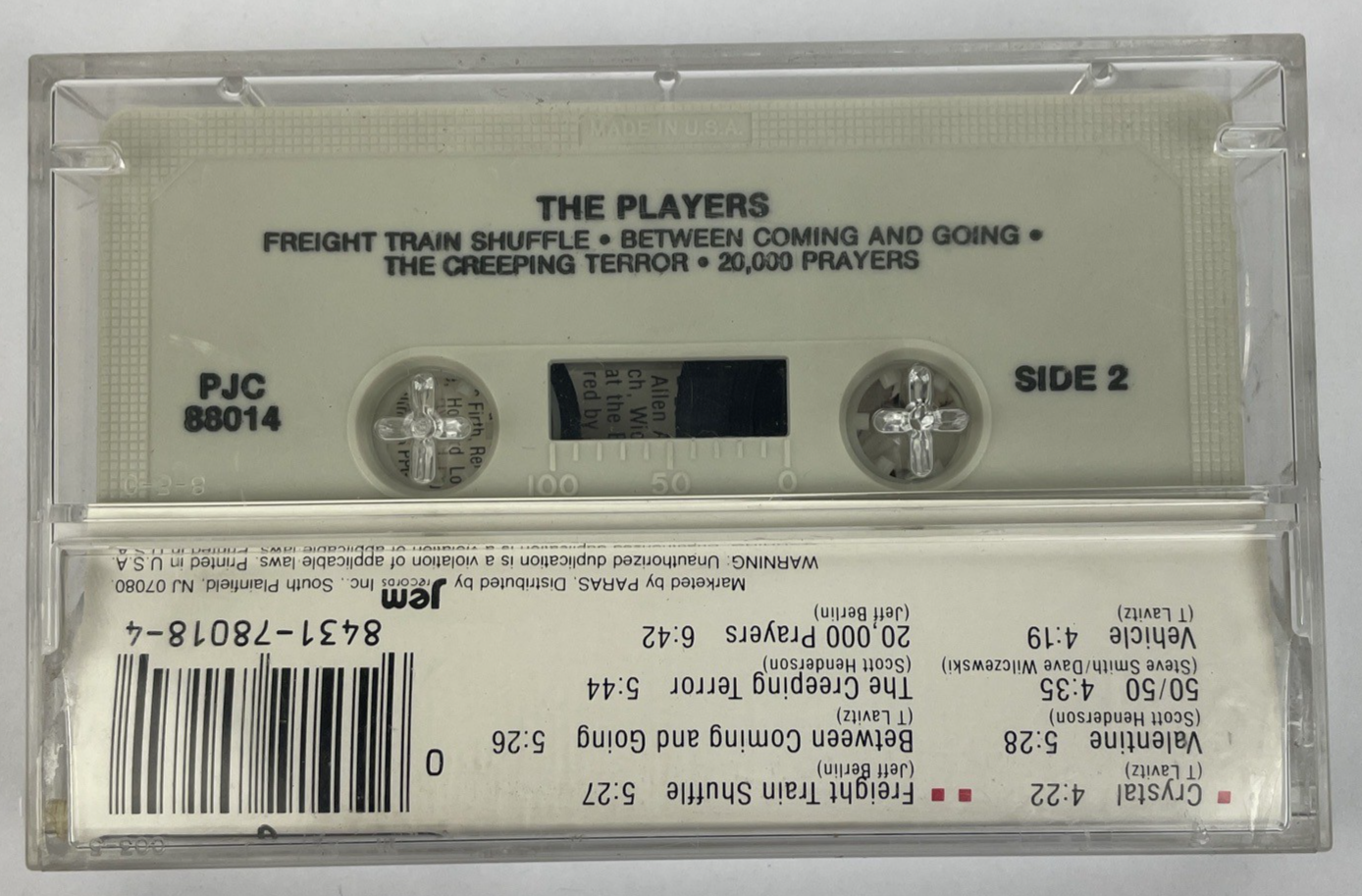 The Players " PLAYERS " Audio Cassette Tape 1987 Passport Records PJC 88014 RARE