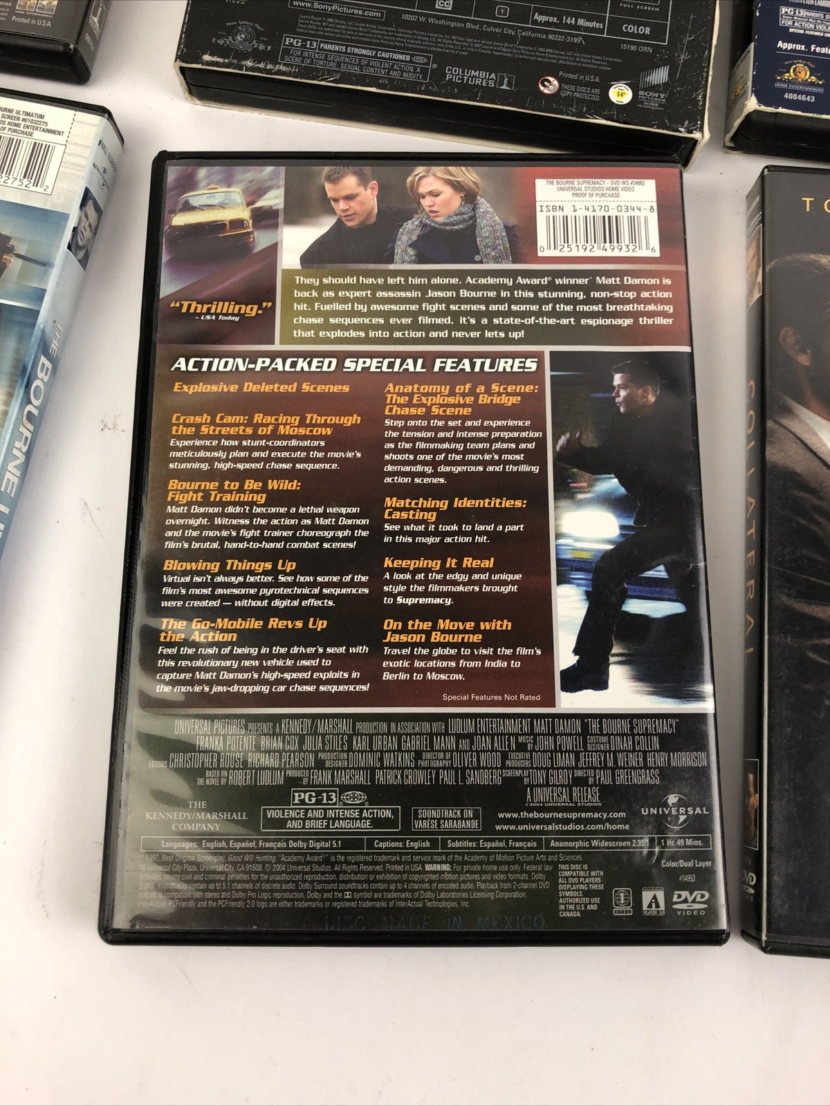 Action DVD Lot Of 6: The Bourne Supremacy, Collateral, 007, Tears of the Sun
