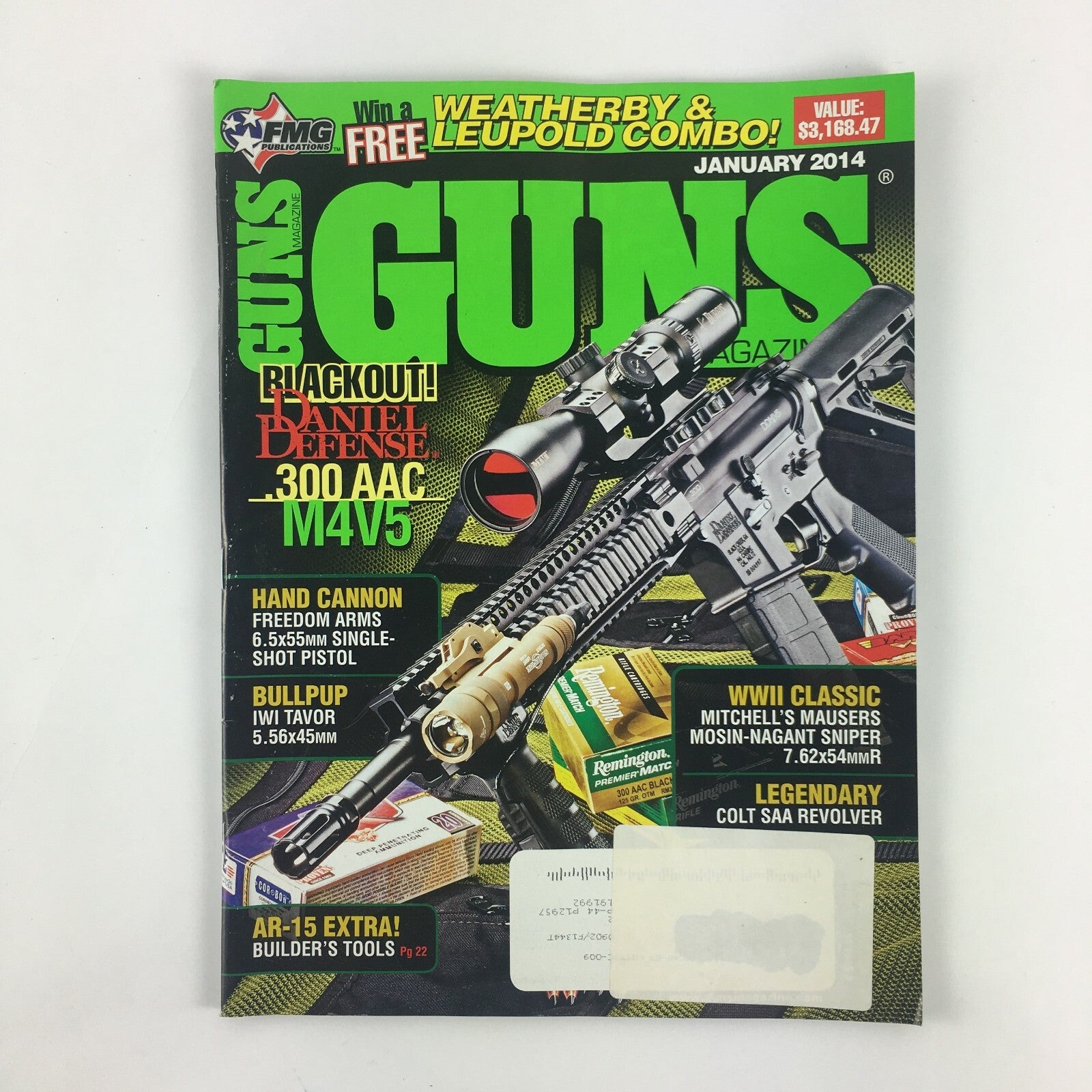 January 2014 Guns Magazine Daniel Defense .300 AAC M4V5 Mosin-Nagant Sniper