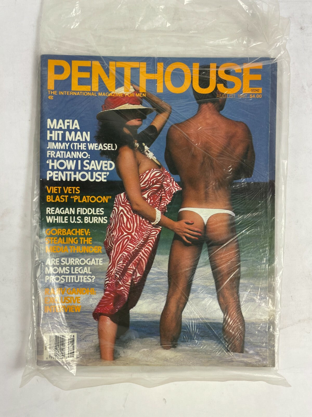 August 1987 Penthouse Magazine Mafia HitMan MediaThunder Reagan Fiddles Jimmy #P
