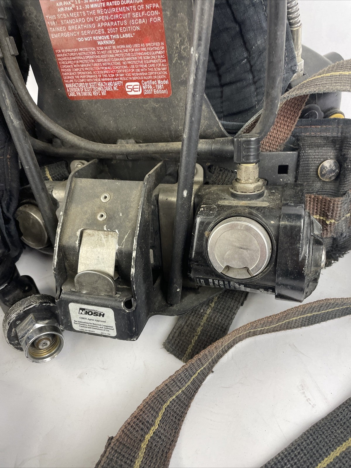 SCOTT SAFETY 4.5 4500 SCBA Air Pack Harness EZ-Flow Air Pak Plus with Sensor k