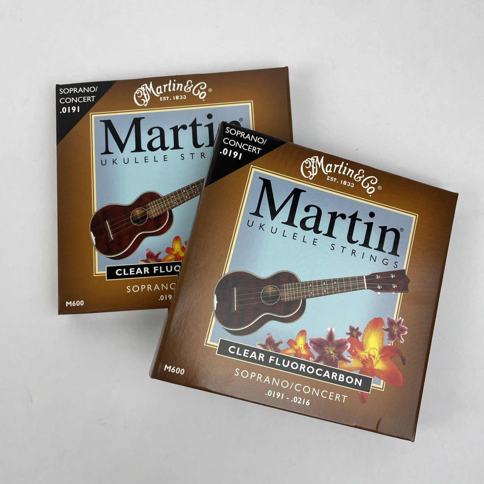 Lot of 2 x MARTIN UKULELE STRINGS SOPRANO / CONCERT .0191 - .0216 C TUNE M600