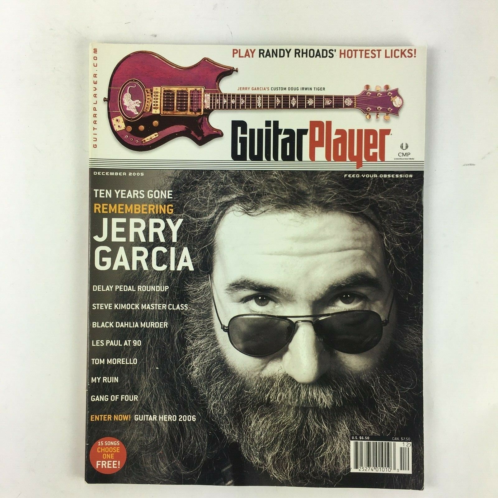 December 2005 Guitar Player Magazine Jerry Garcia Randy Rhoads Tom Morello