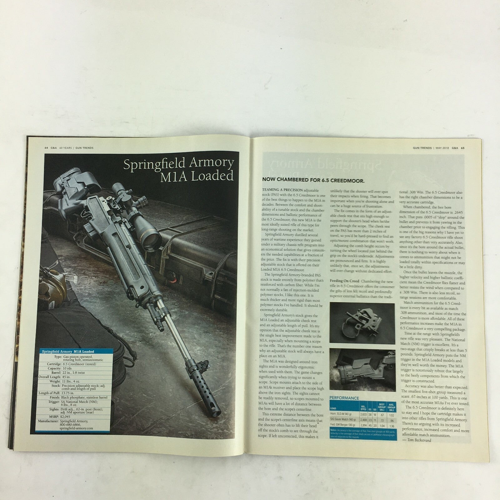 May 2018 Guns & Ammo Magazine Springfield Armory's First Response M1A Creedmoor