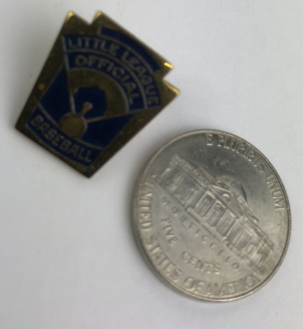 Vintage LITTLE LEAGUE BASEBALL OFFICIAL BLUE ENAMELED PIN BACK LAPEL HAT PIN