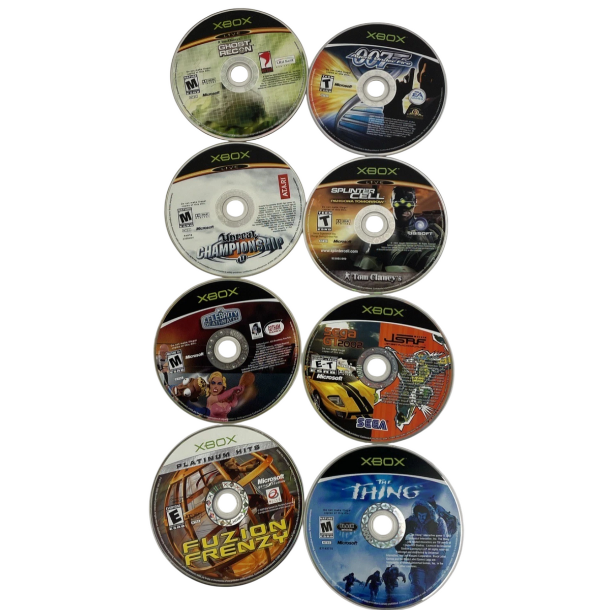 Lot of 8 Microsoft Xbox Video Games Splinter Cell GT2000 007 AUF Ghost Recon ++