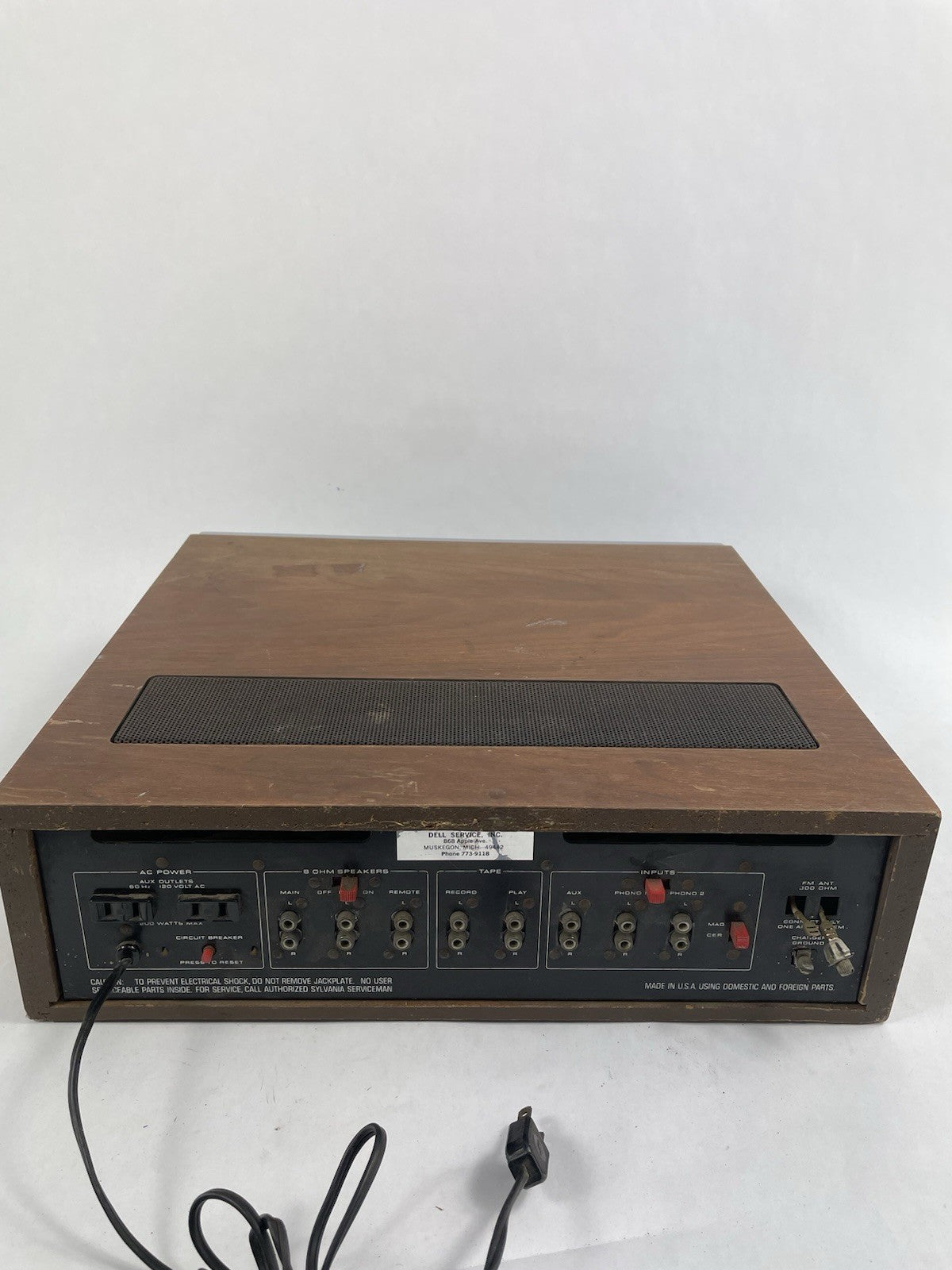 Sylvania CR-2743 Receiver 50 Watts Per Ch Made In USA for PARTS