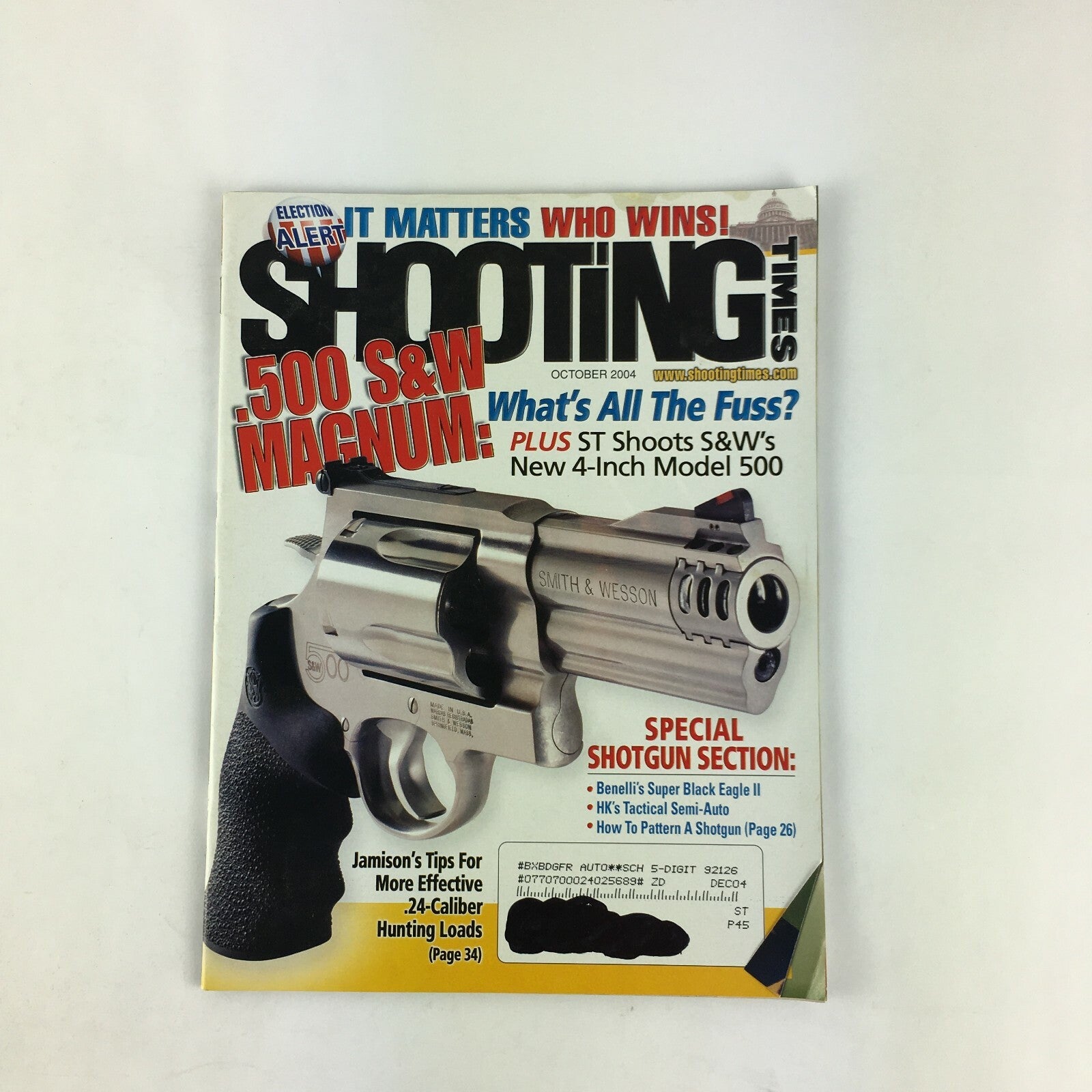 October 2004 Shooting Times Magazine .500 S&W Magnum .24 Caliber Benelli's