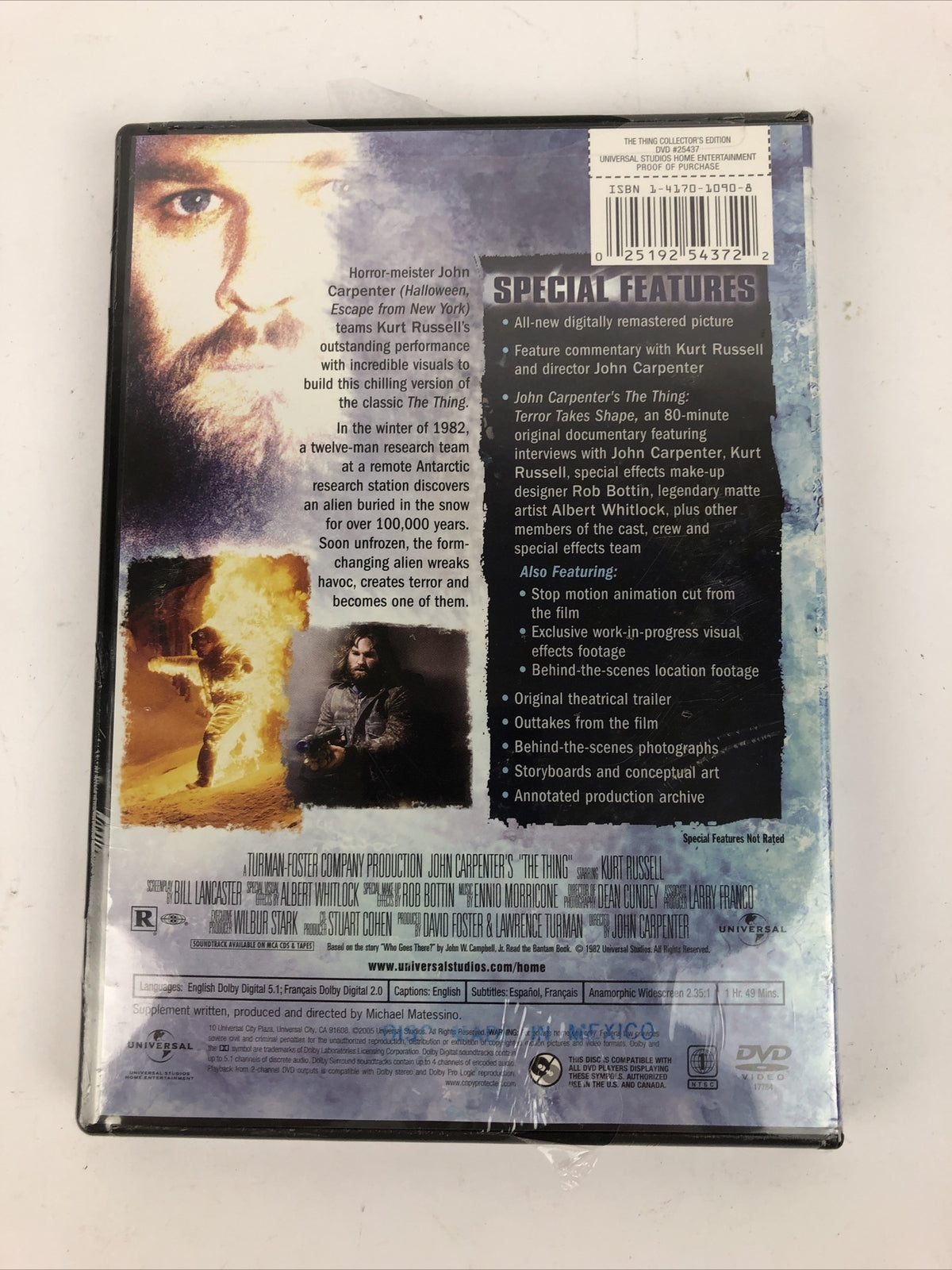 The Thing (Collector's Edition) DVD, Richard Dysart, Charles Hallahan, Peter Mal