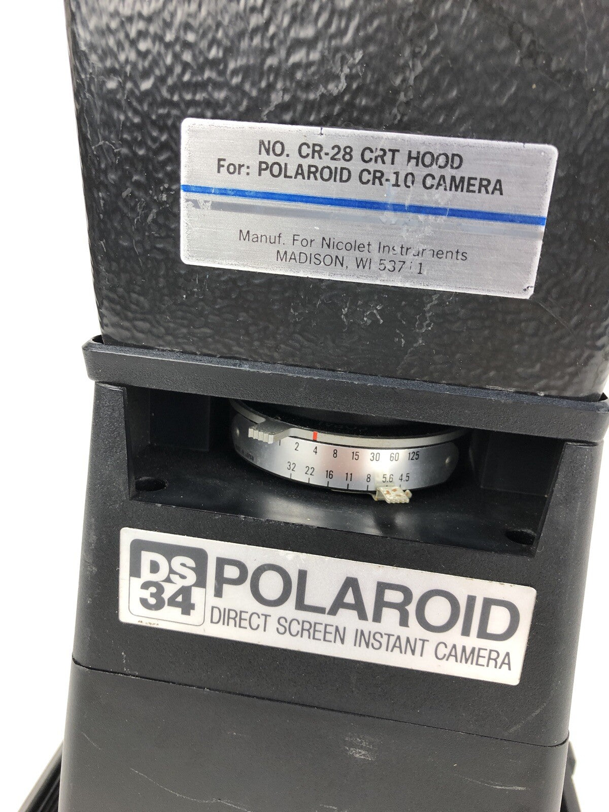 VINTAGE Polaroid DS34 Camera W CR-28 CRT HOOD Fast Shipping