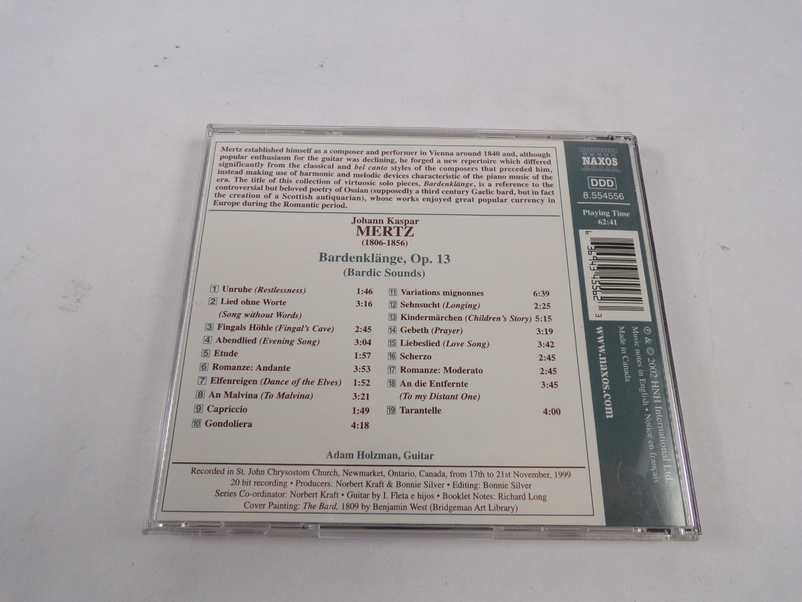Johann Mertz Bardenklange Adam Holzman Guitar Collection CD#43