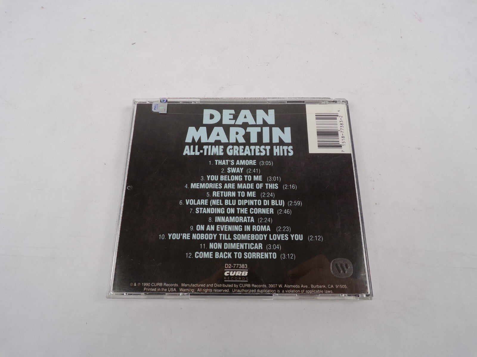 Dean Martin All Time Greatest Hits Thats Amore Sway You Belong To Me ReturnCD#30
