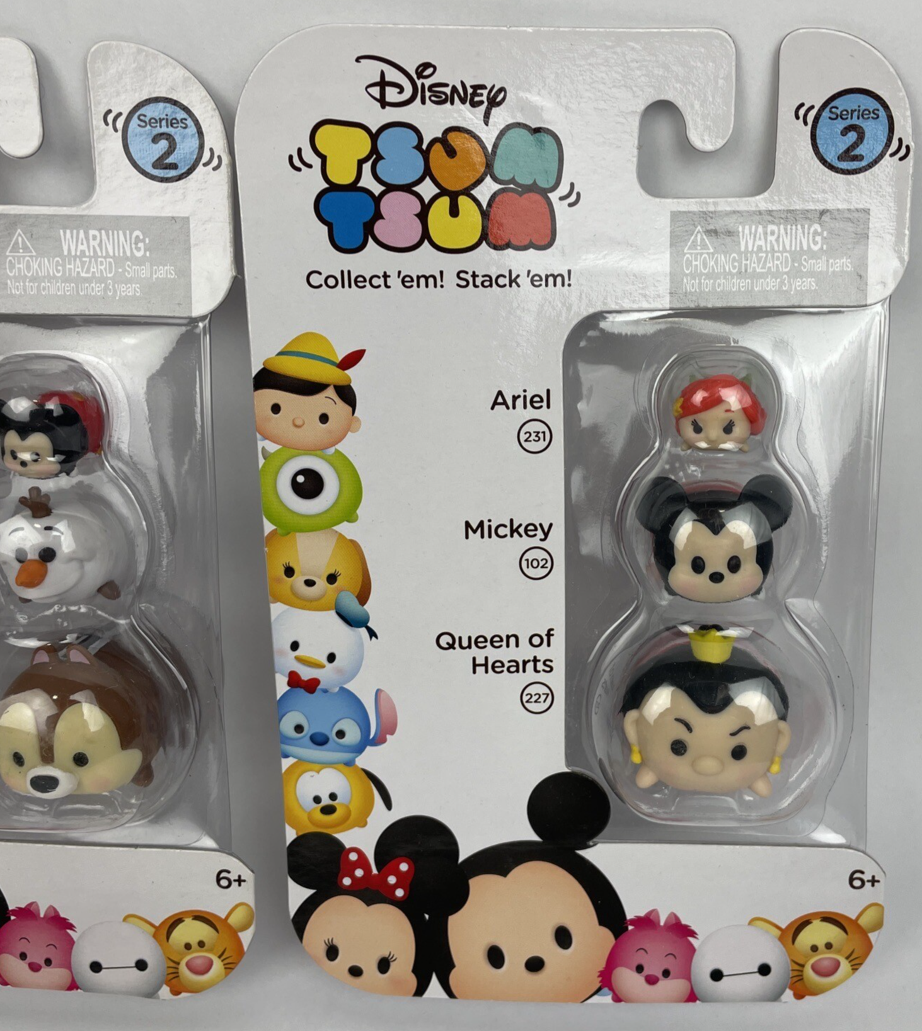 DISNEY TSUM TSUM Series 2 SET OF 2 Ariel Mickey Olaf Queen of Hearts Chip Jakks