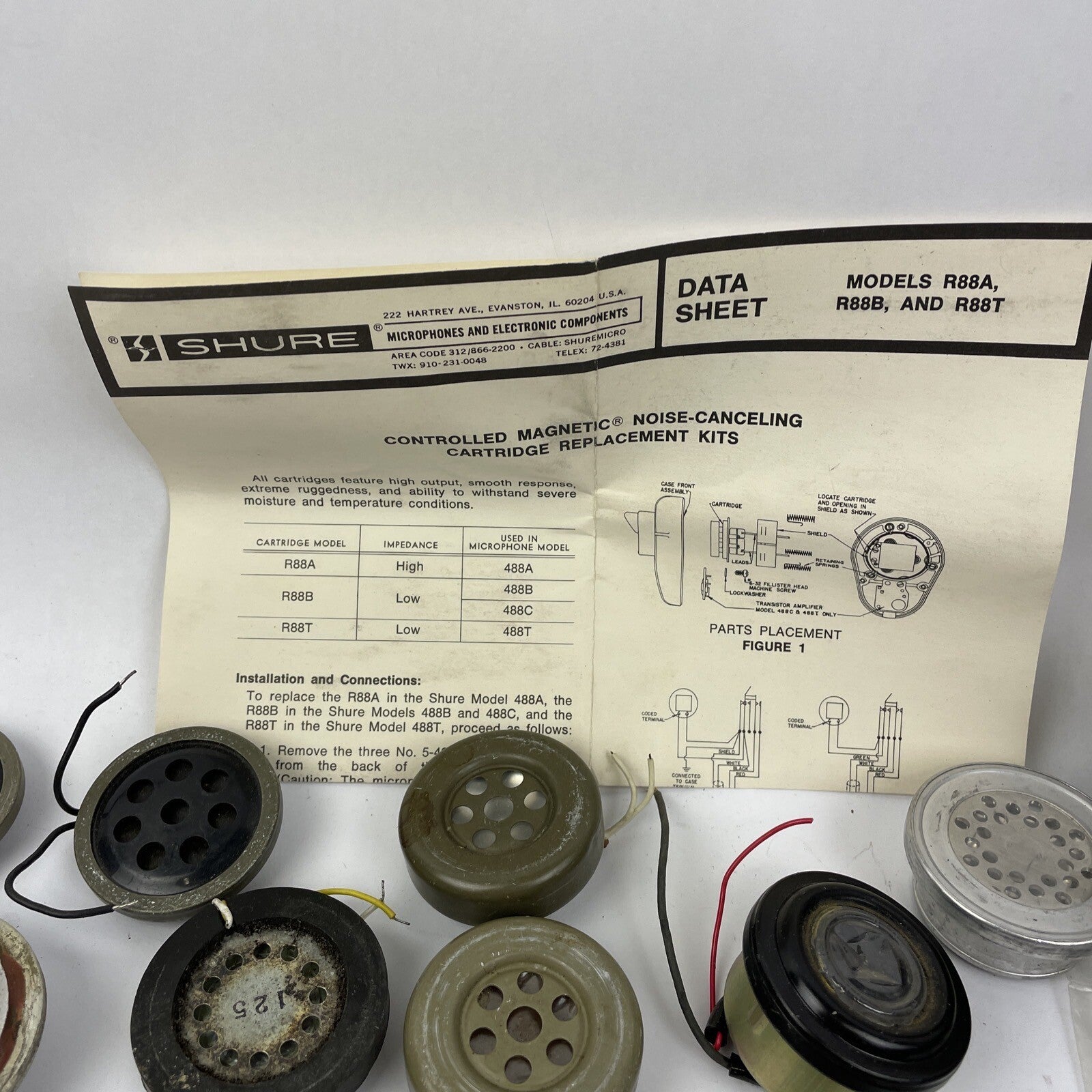 Vintage Motorola SHURE Horn Speaker Microphone Parts Lot - LOOK