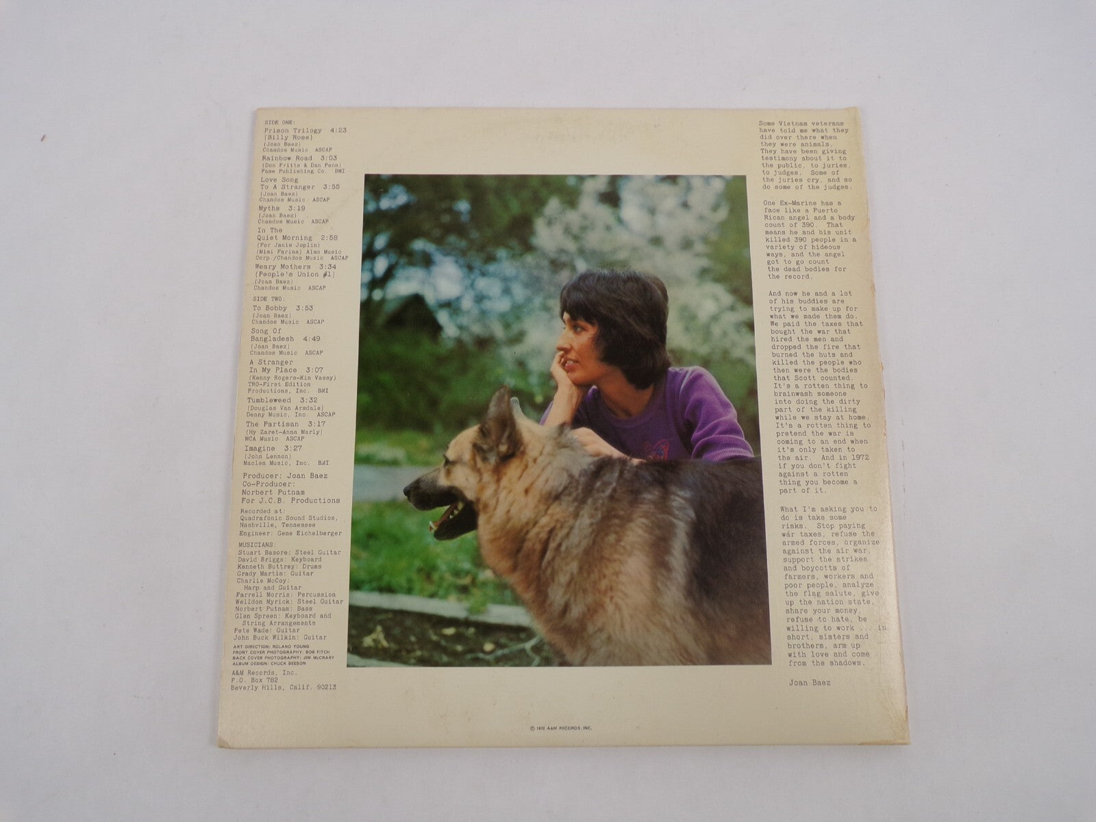 Come From The Shadows Joan Baez Myths In The Quiet Morning Weary Mothers Prison