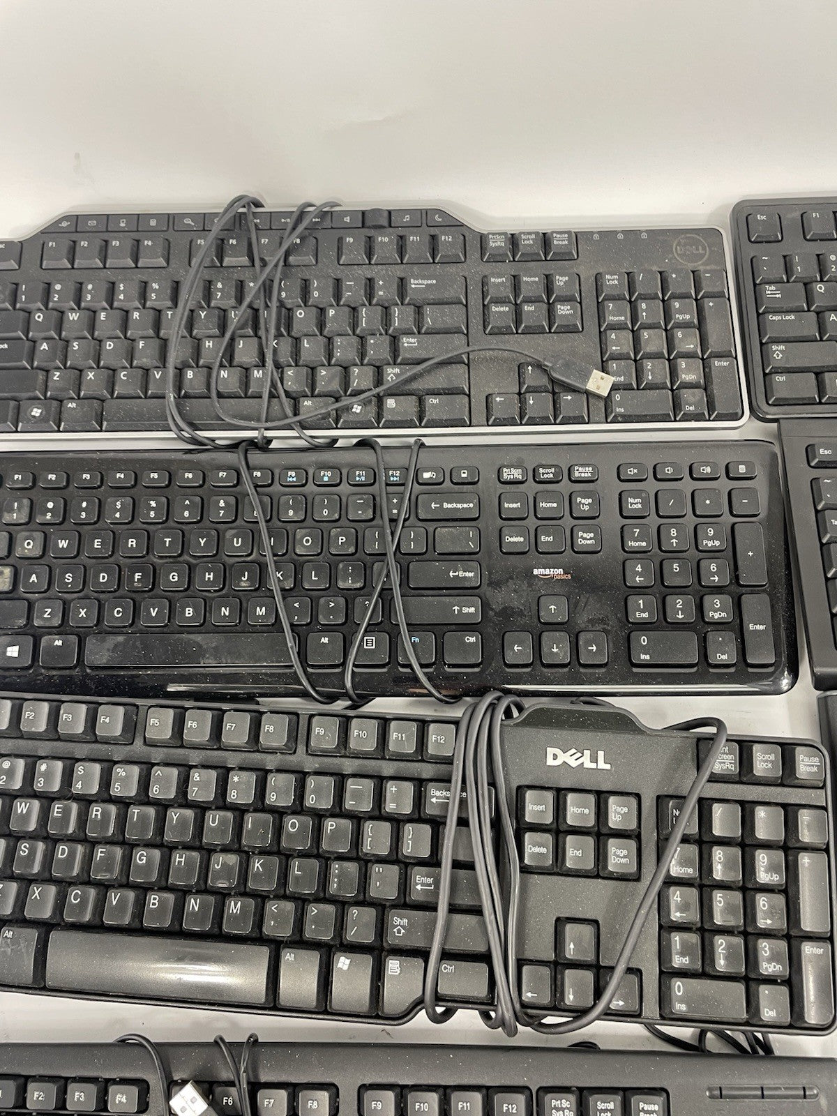 Lot OF 10 - USB Wired Standard Layout Keyboard 104-Key Mixed Random Brand Models