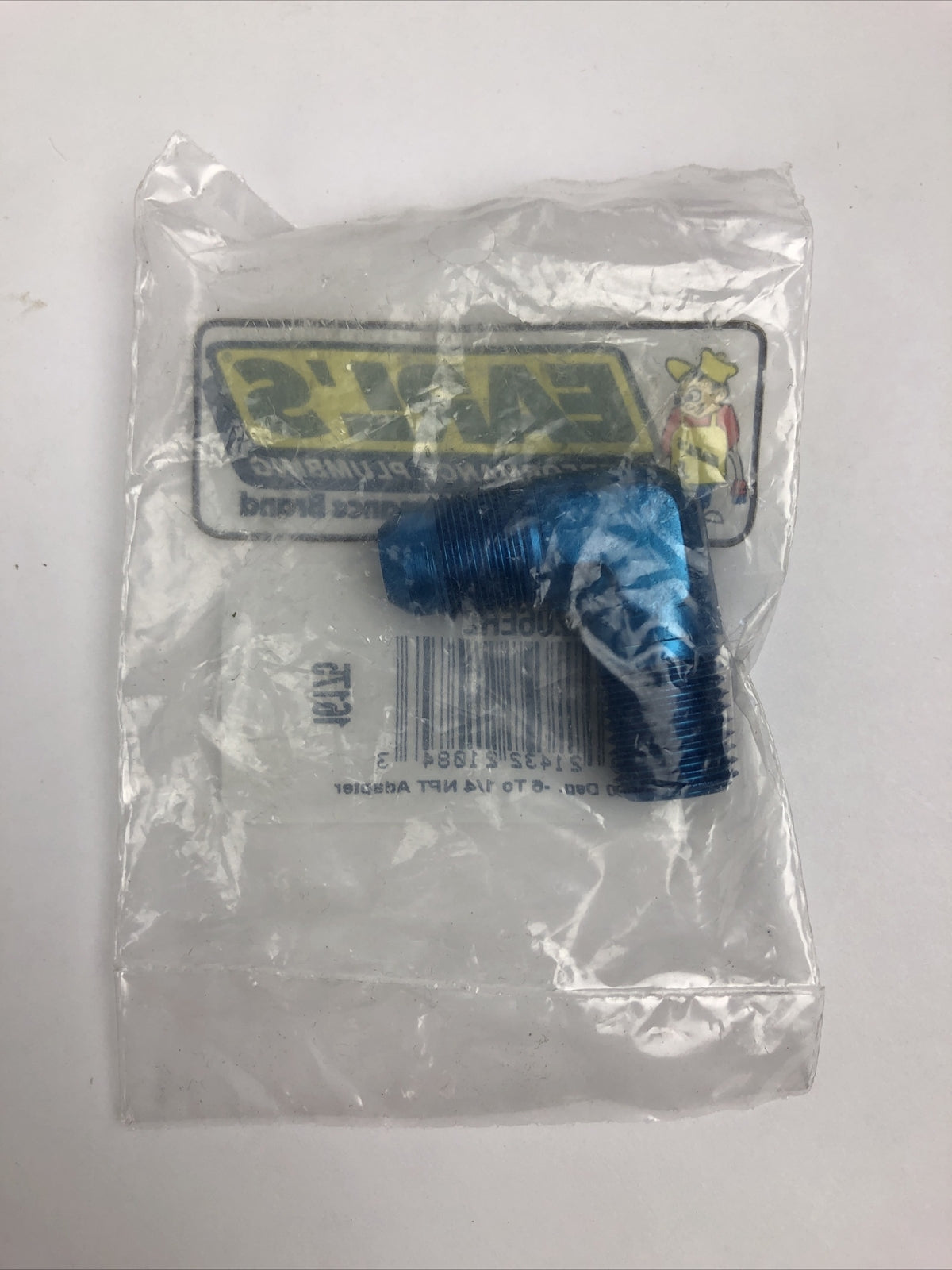 Earls Performance 982206ERL Blue 90 Degree Elbow -6 AN Male to 1/4 Inch NPT