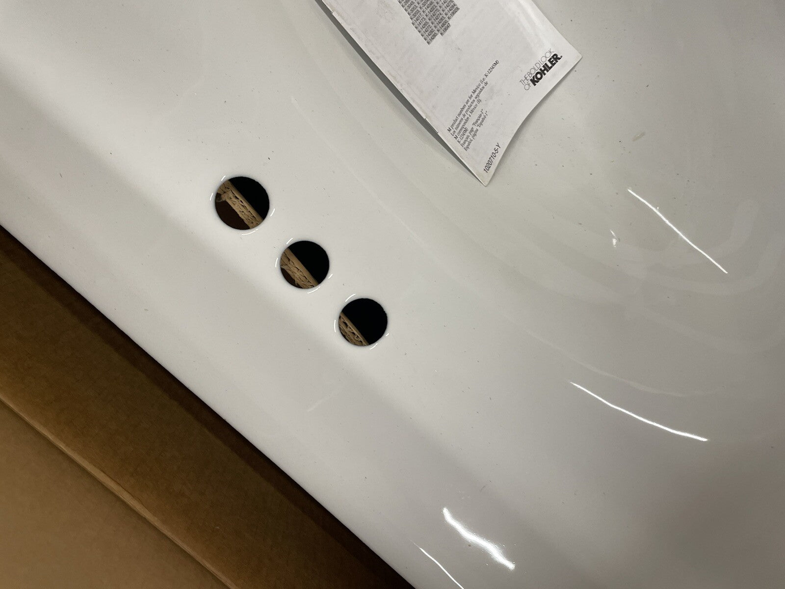 Kohler K-3053-8-0 white iron impressions one-piece vanity top bathroom sink integrated basin